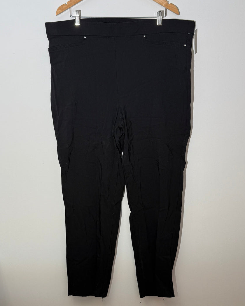 89th + Madison Black Pull-On Stretch Pants Straight Leg Size 3X