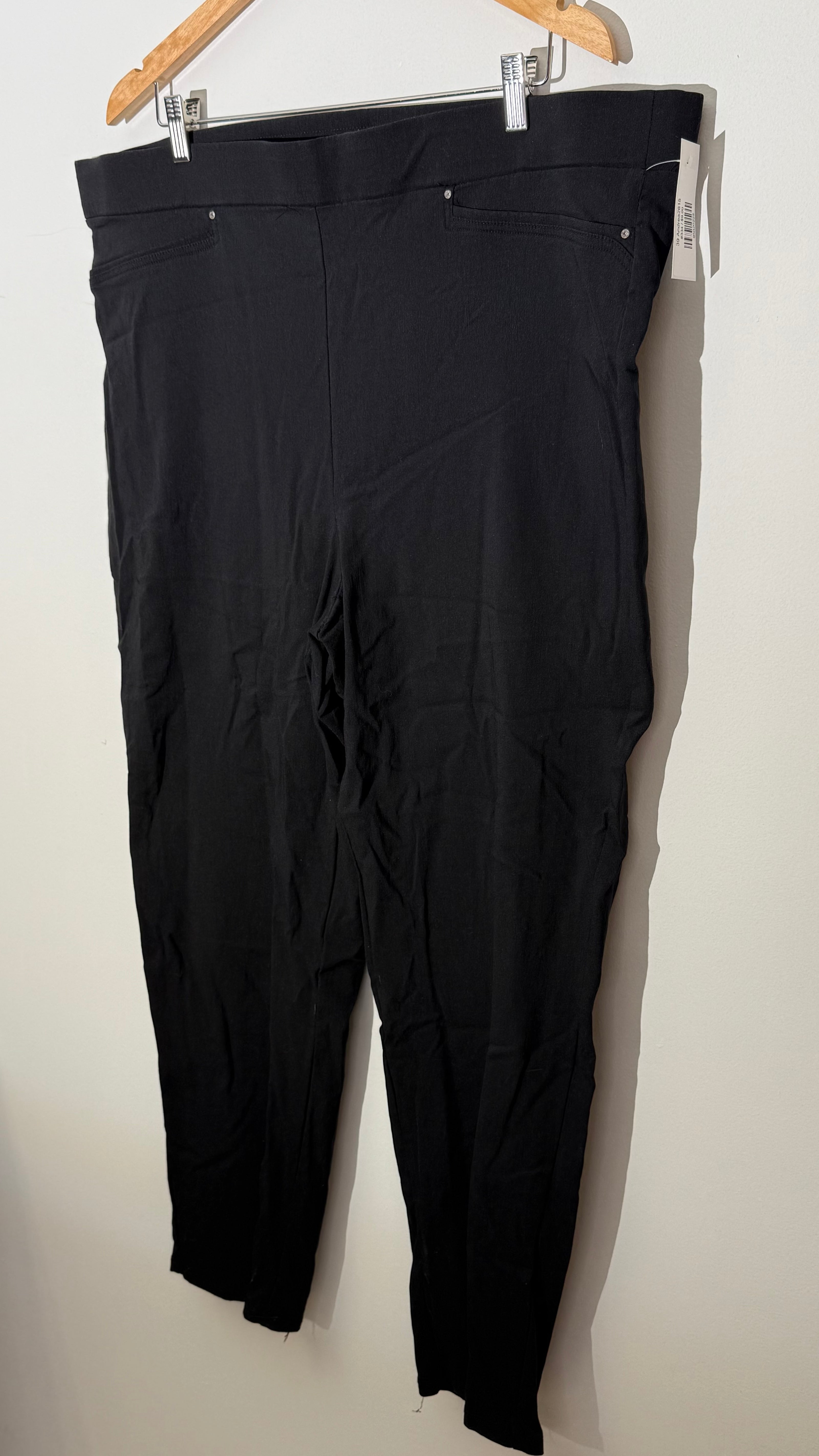 89th + Madison Black Pull-On Stretch Pants Straight Leg Size 3X