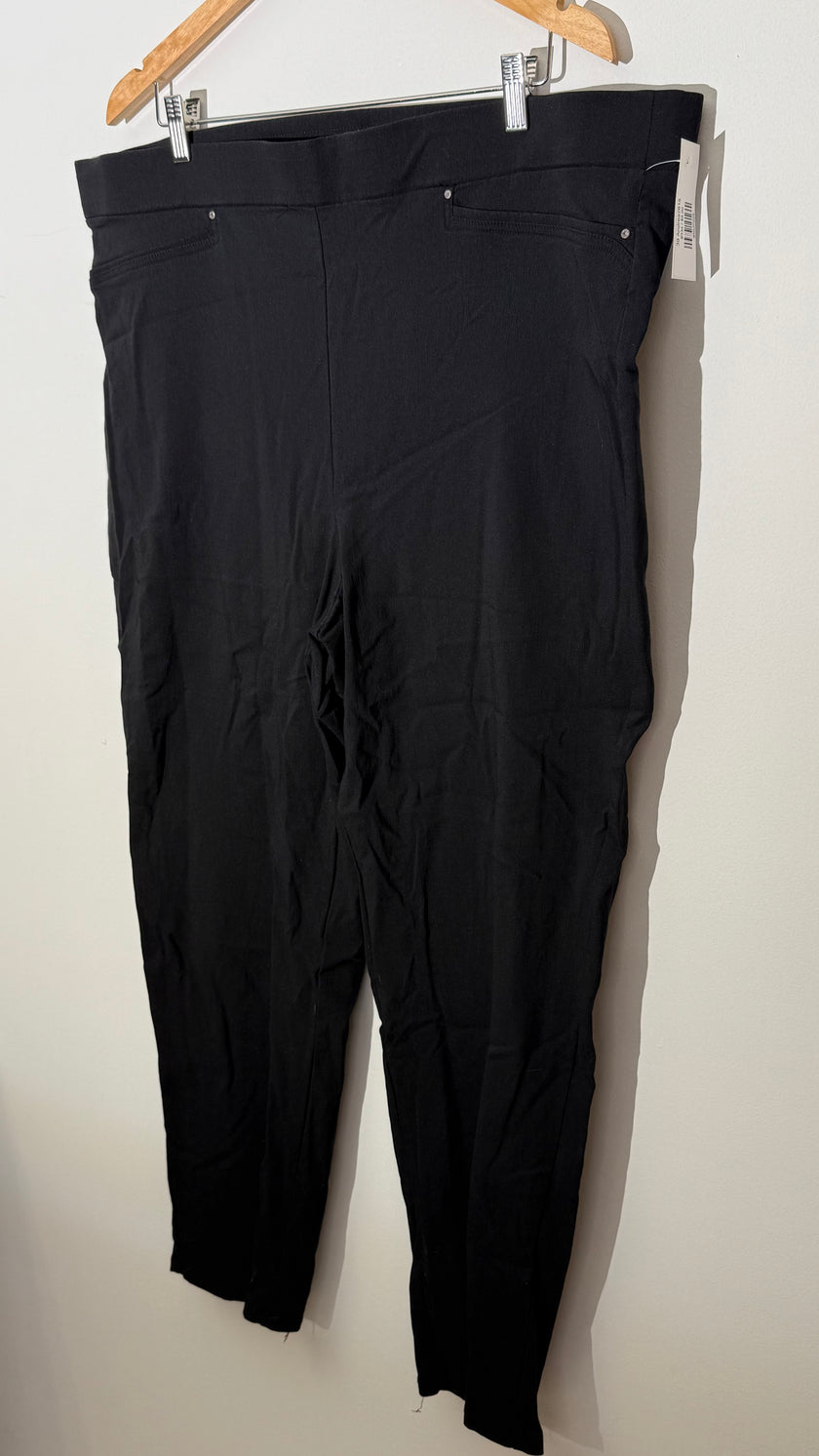 89th + Madison Black Pull-On Stretch Pants Straight Leg Size 3X