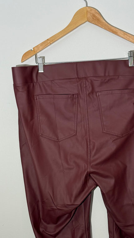 Torrid Burgundy Faux Leather Skinny Legging Pants, Size 3XL