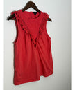 J. Crew Red Eyelet Ruffle Trim Sleeveless Top Regular Fit Size Medium