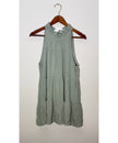 Indigo Soul Sage Green Tiered Ruffle Halter Neck Babydoll Tank Top Size Large