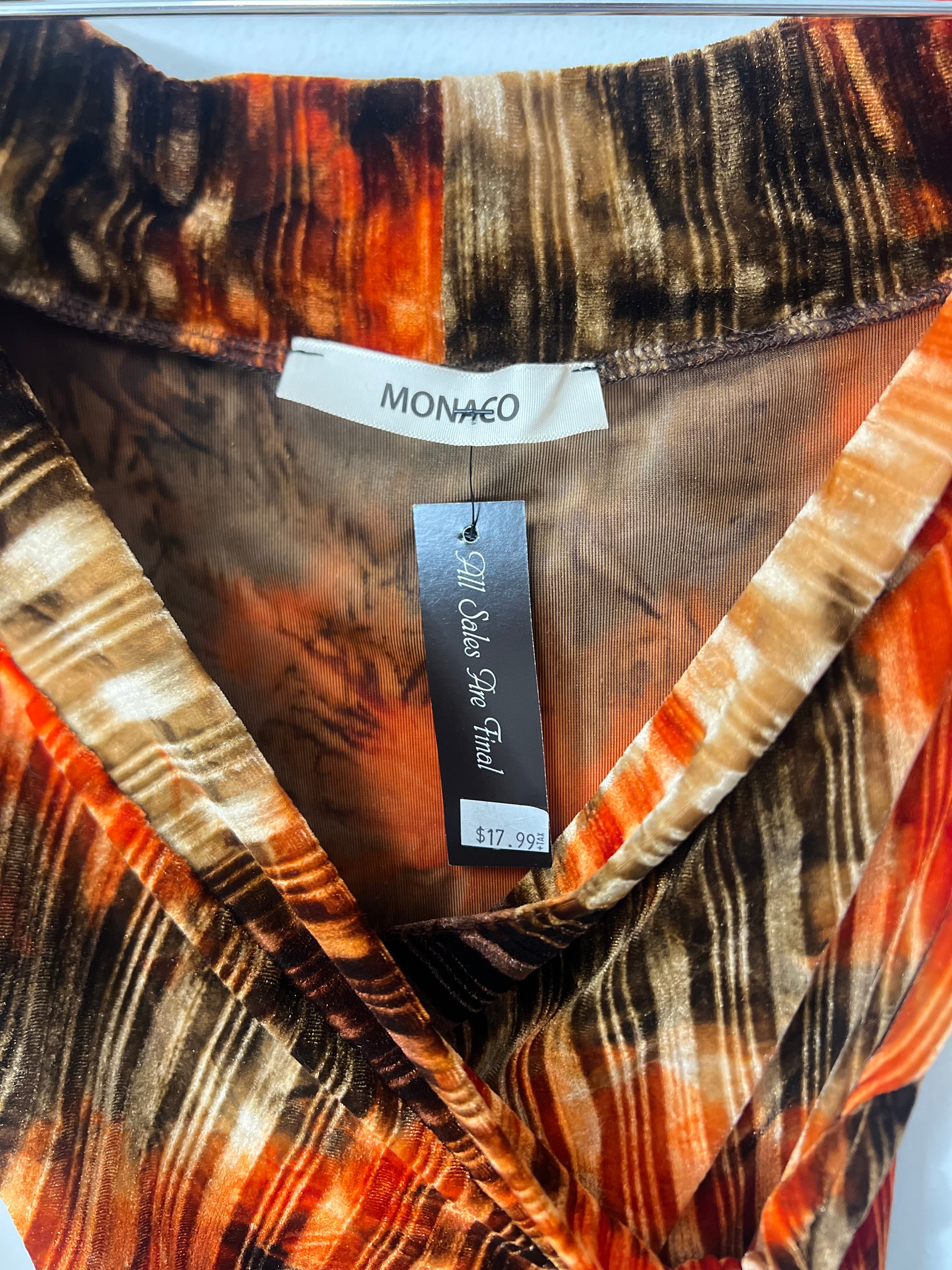 Monaco Long Sleeve Red Wrap Dress Size Medium