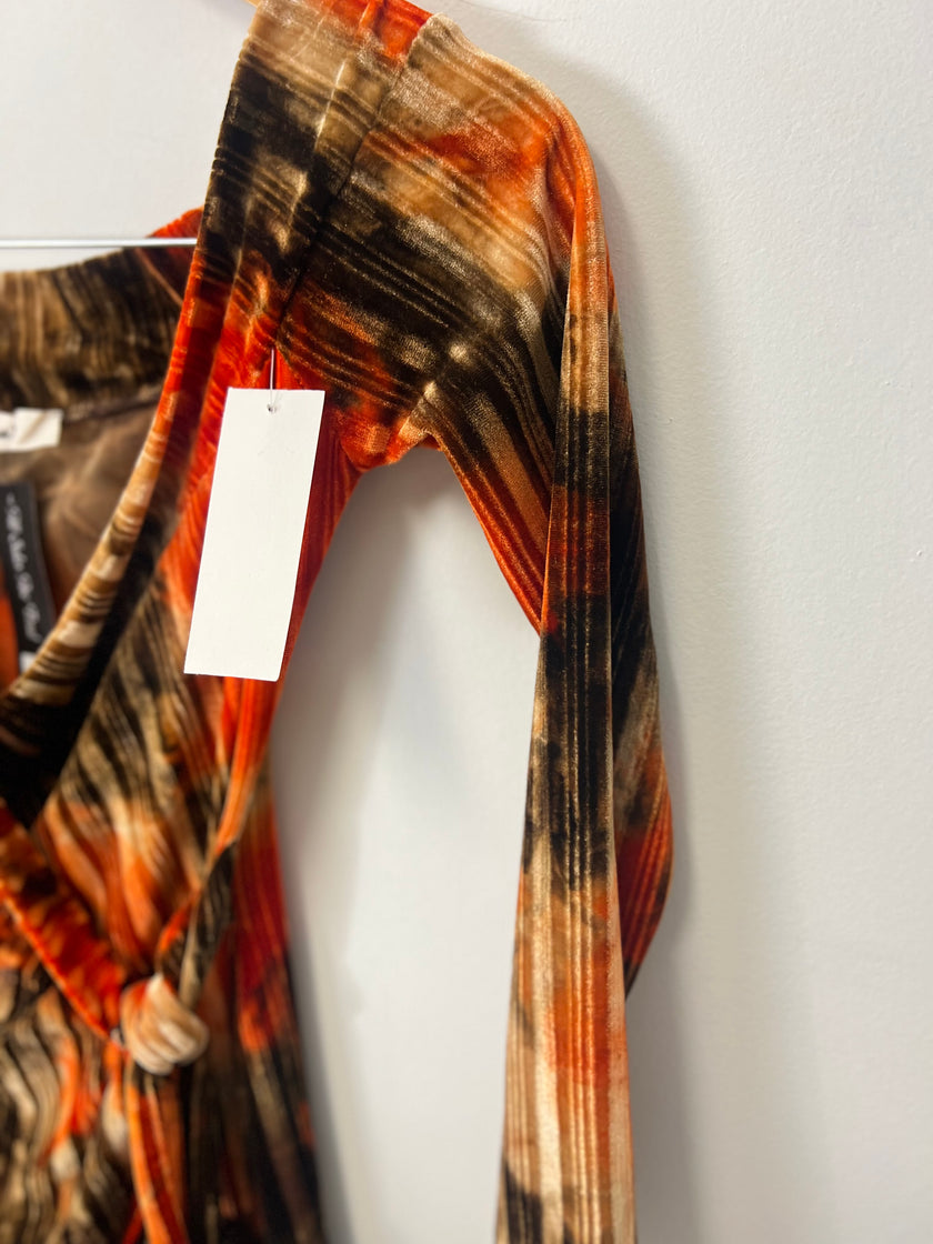 Monaco Long Sleeve Red Wrap Dress Size Medium