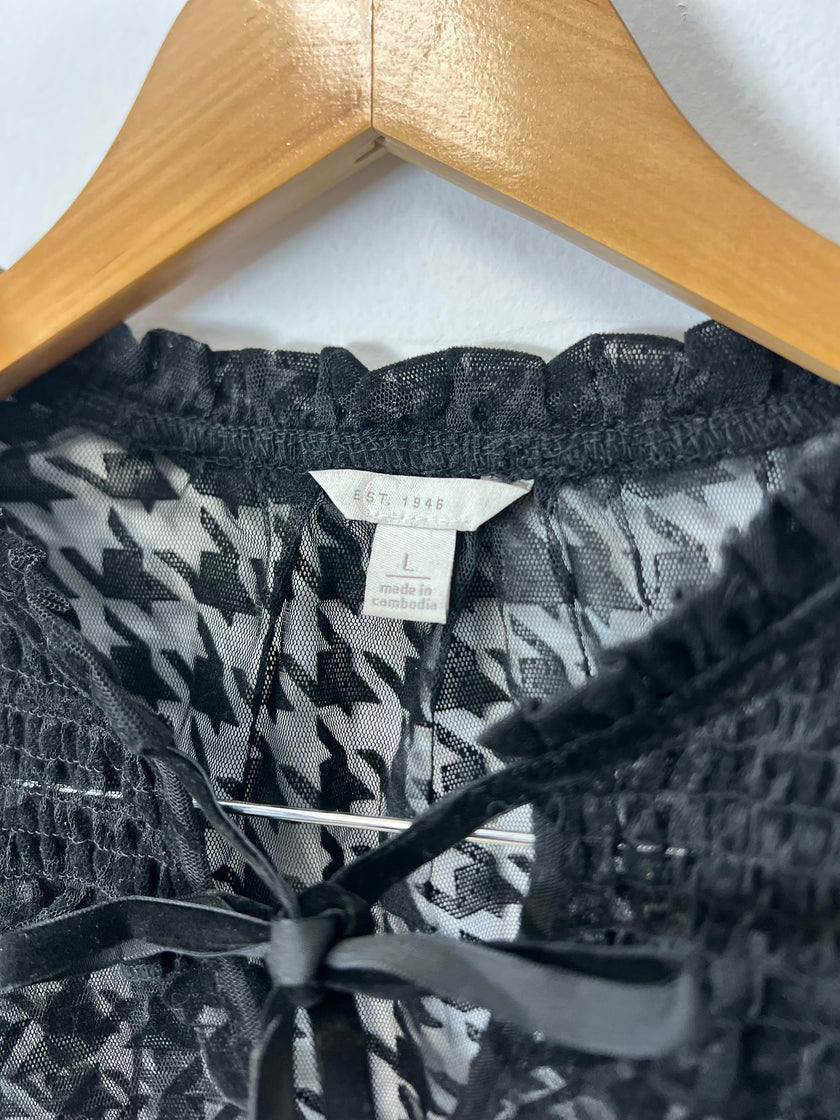 Est. 1946 Women's Black Mesh See Through Blouse Large