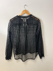 Est. 1946 Women's Black Mesh See Through Blouse Large