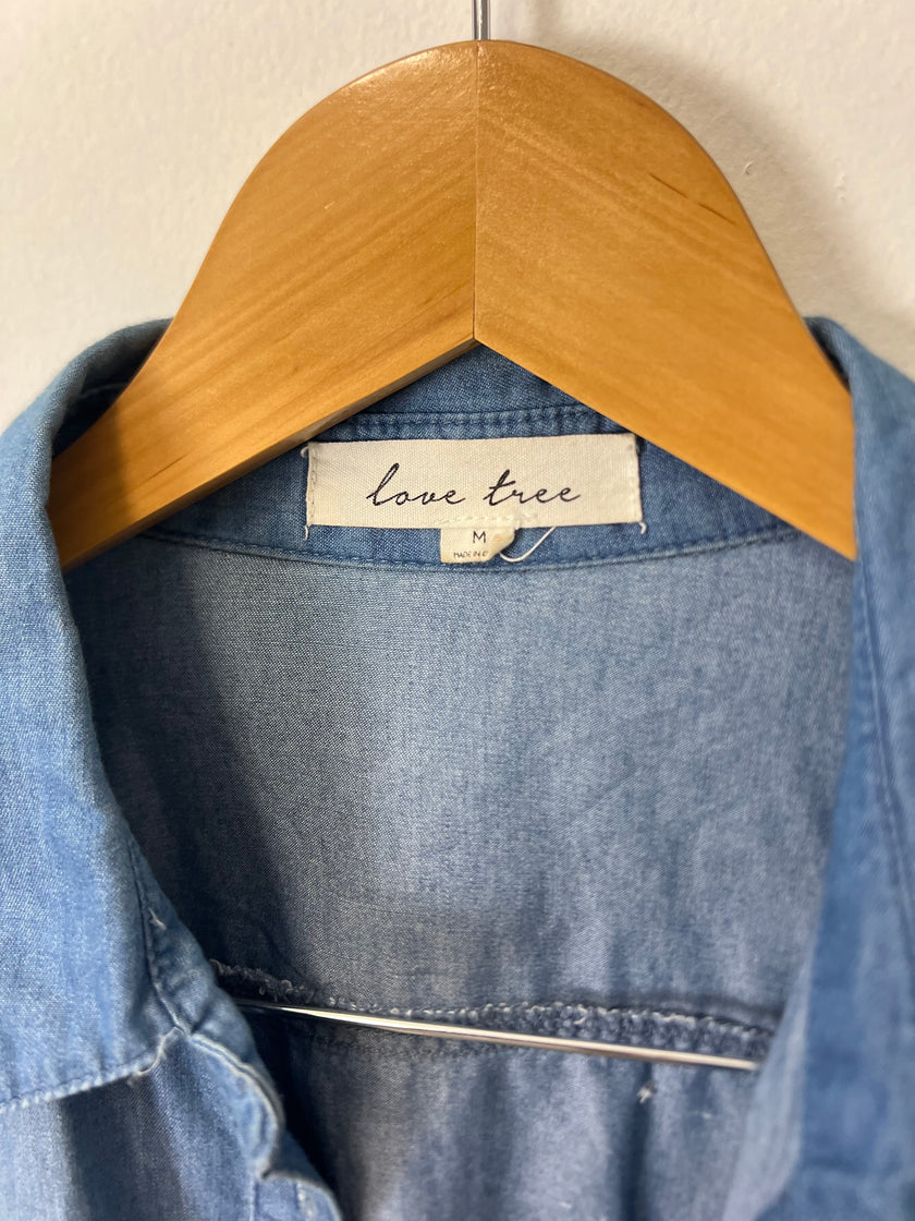 Love Tree Women's Button Down Denim Shirt  Medium