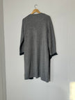 Oliver Gray Wool Open-Front Cardigan with black contrast Pockets Large
