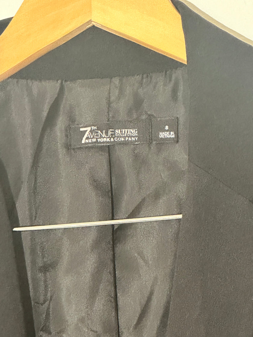 7th Avenue Suiting Collection New York & Company Tailored Black Blazer Size 8