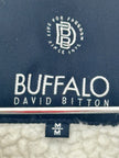 Buffalo David Bitton Gray Sherpa-lined zip up hoodie medium