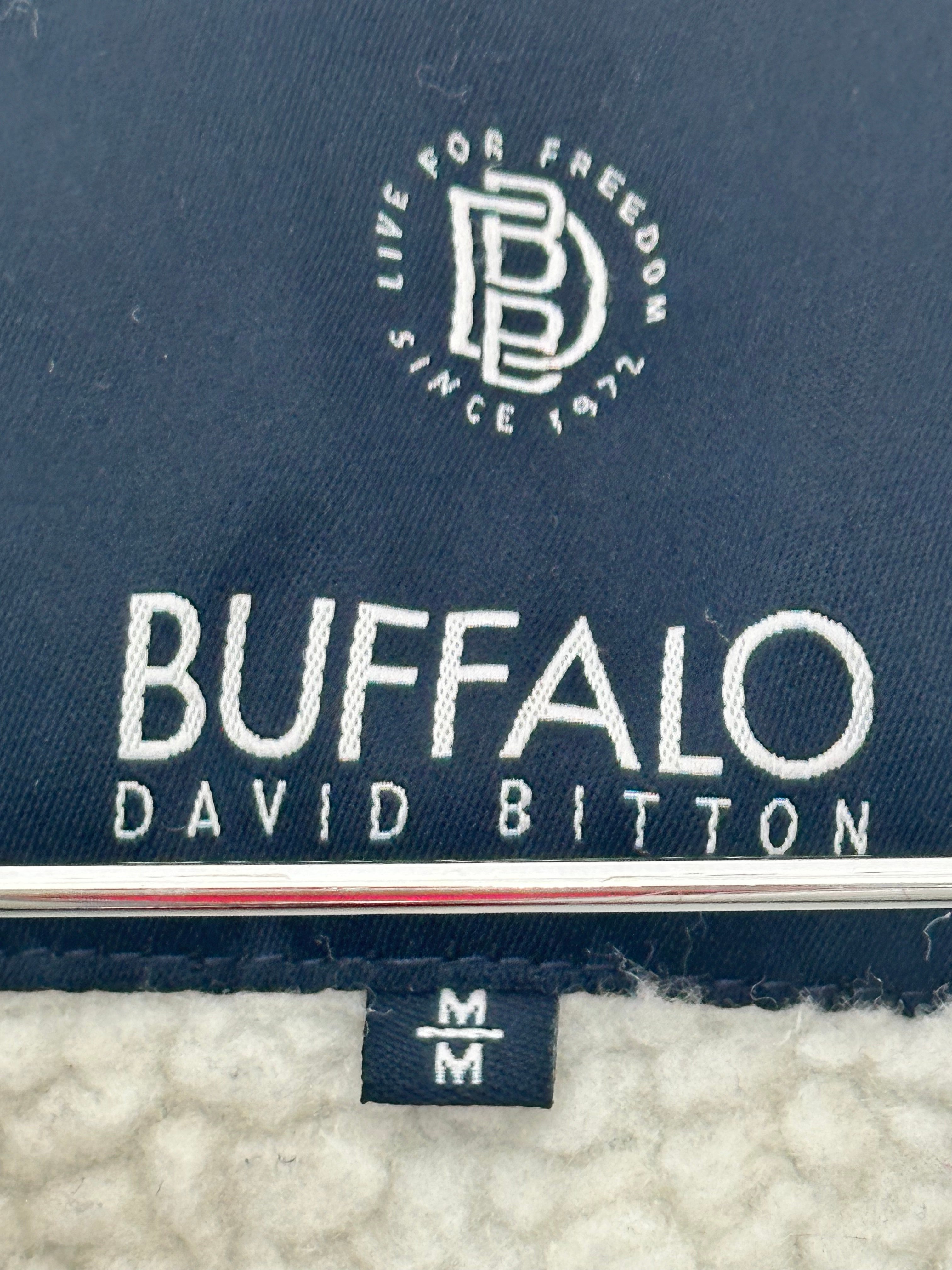 Buffalo David Bitton Gray Sherpa-lined zip up hoodie medium