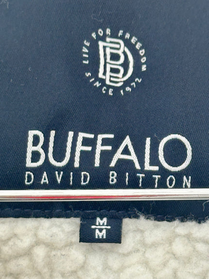 Buffalo David Bitton Gray Sherpa-lined zip up hoodie medium