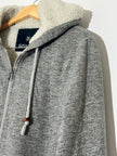 Buffalo David Bitton Gray Sherpa-lined zip up hoodie medium