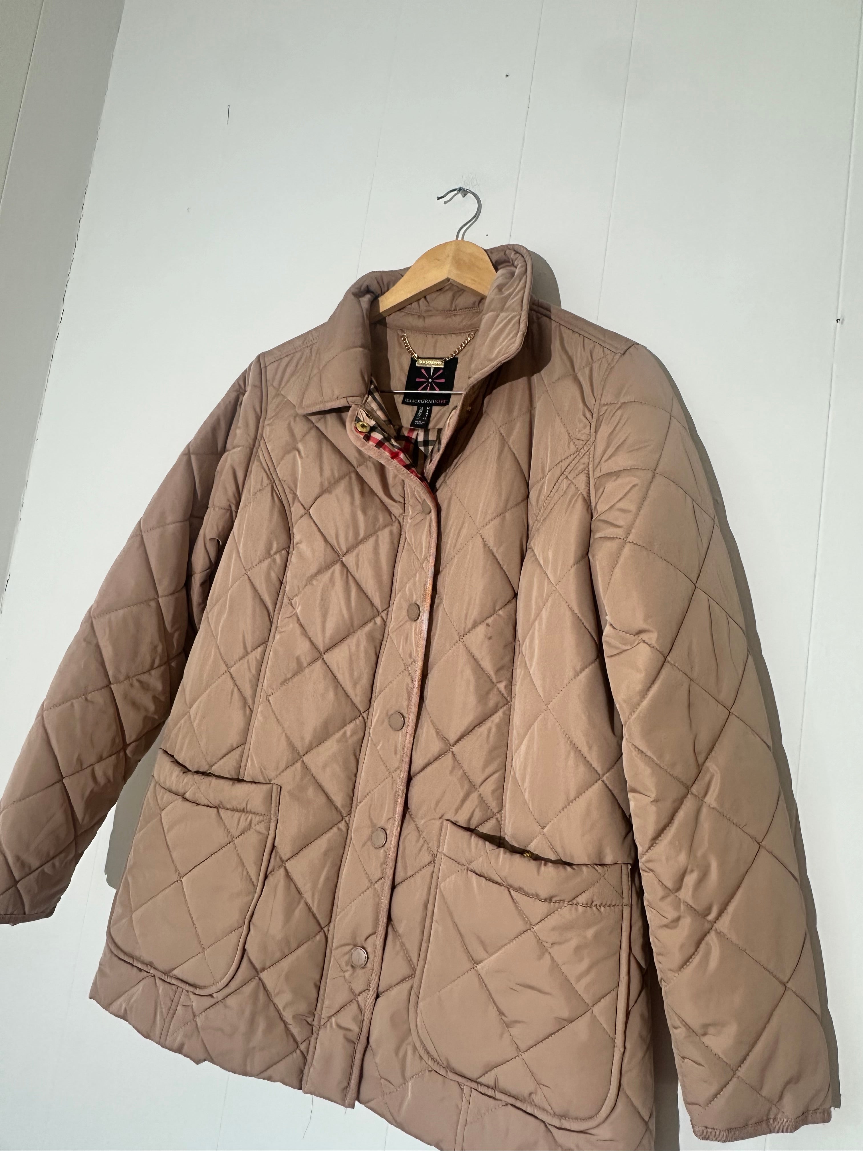 Issac  Mizrahi Live Tan Puffer Jacket size Medium
