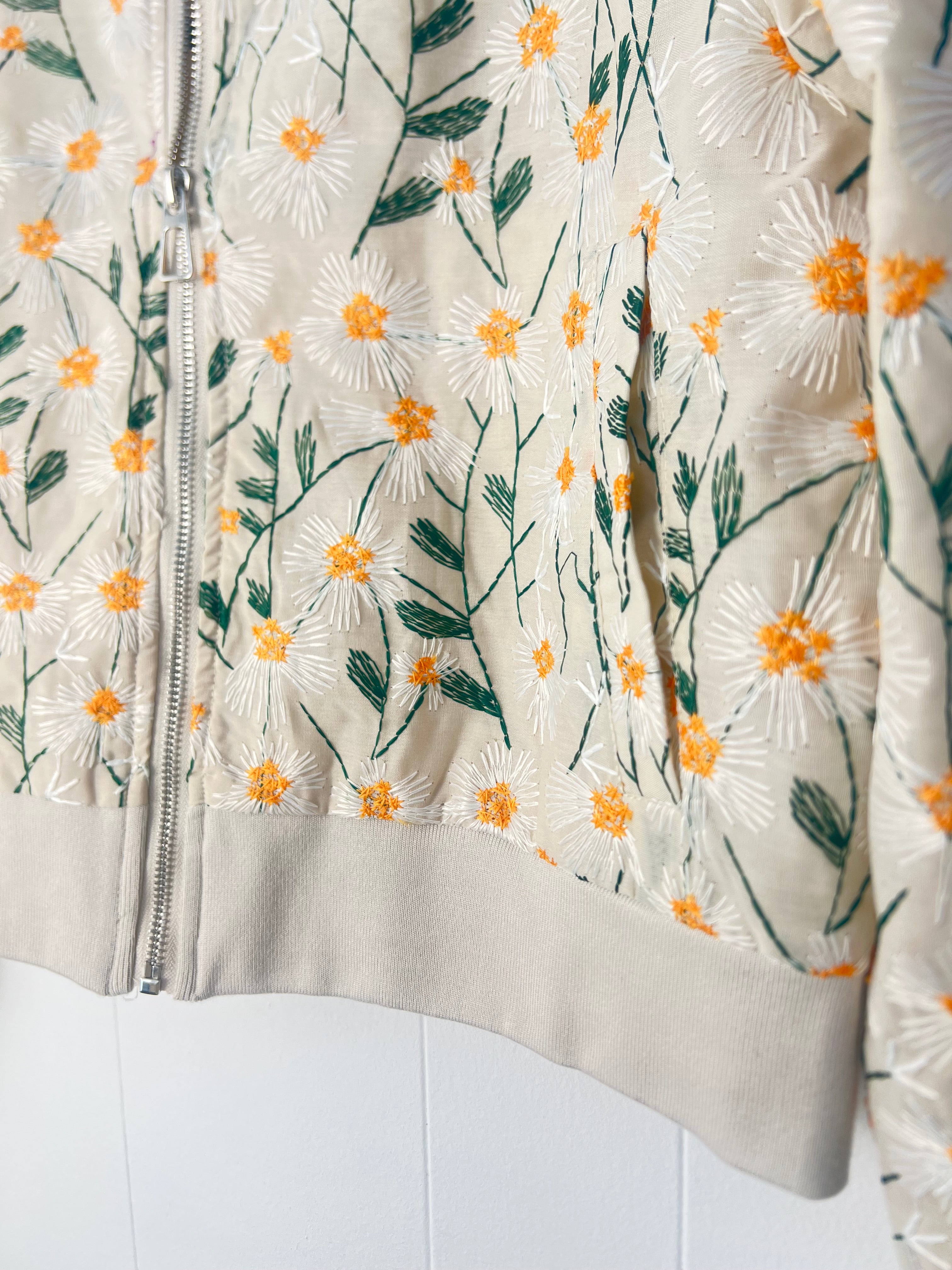 Francesca's Embroidered Daisy Jacket Size Large