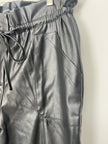 New York & Company Black Vegan Leather Joggers Size Medium