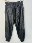 New York & Company Black Vegan Leather Joggers Size Medium