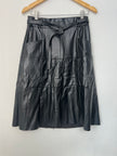 CATO Black Vegan Leather Midi Skirt Size Small