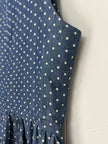 Comme Toi Blue and White Polka Dots A-Line Midi Dress Size Medium
