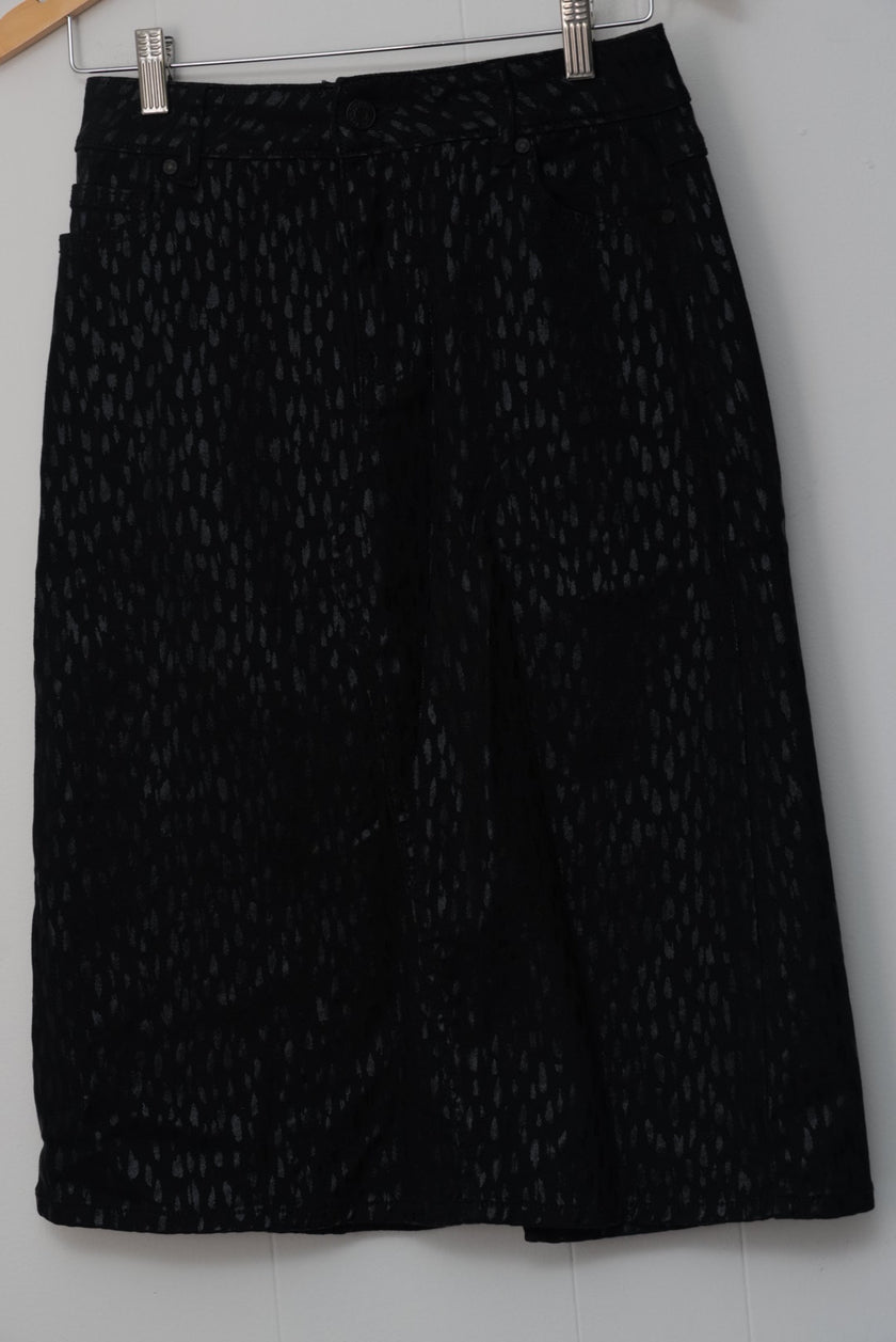 CATO Black Denim Pencil Skirt Size 2
