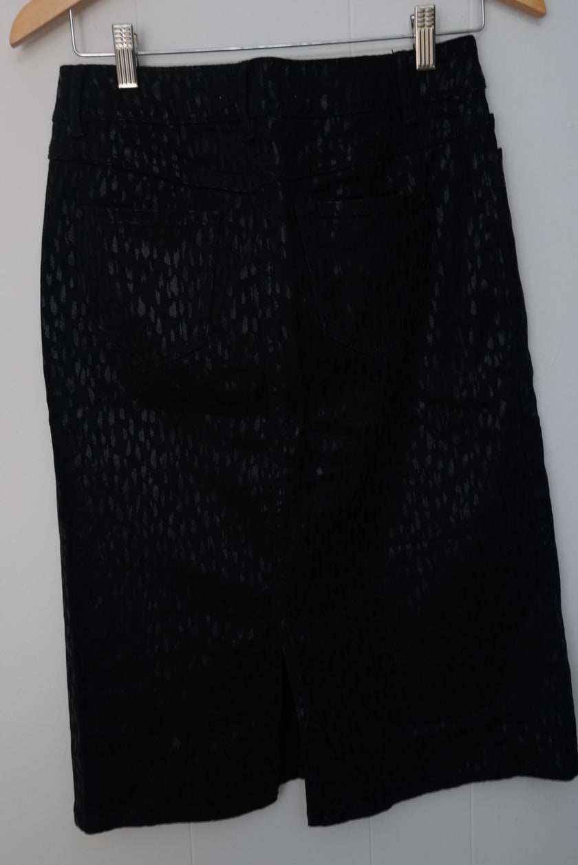 CATO Black Denim Pencil Skirt Size 2