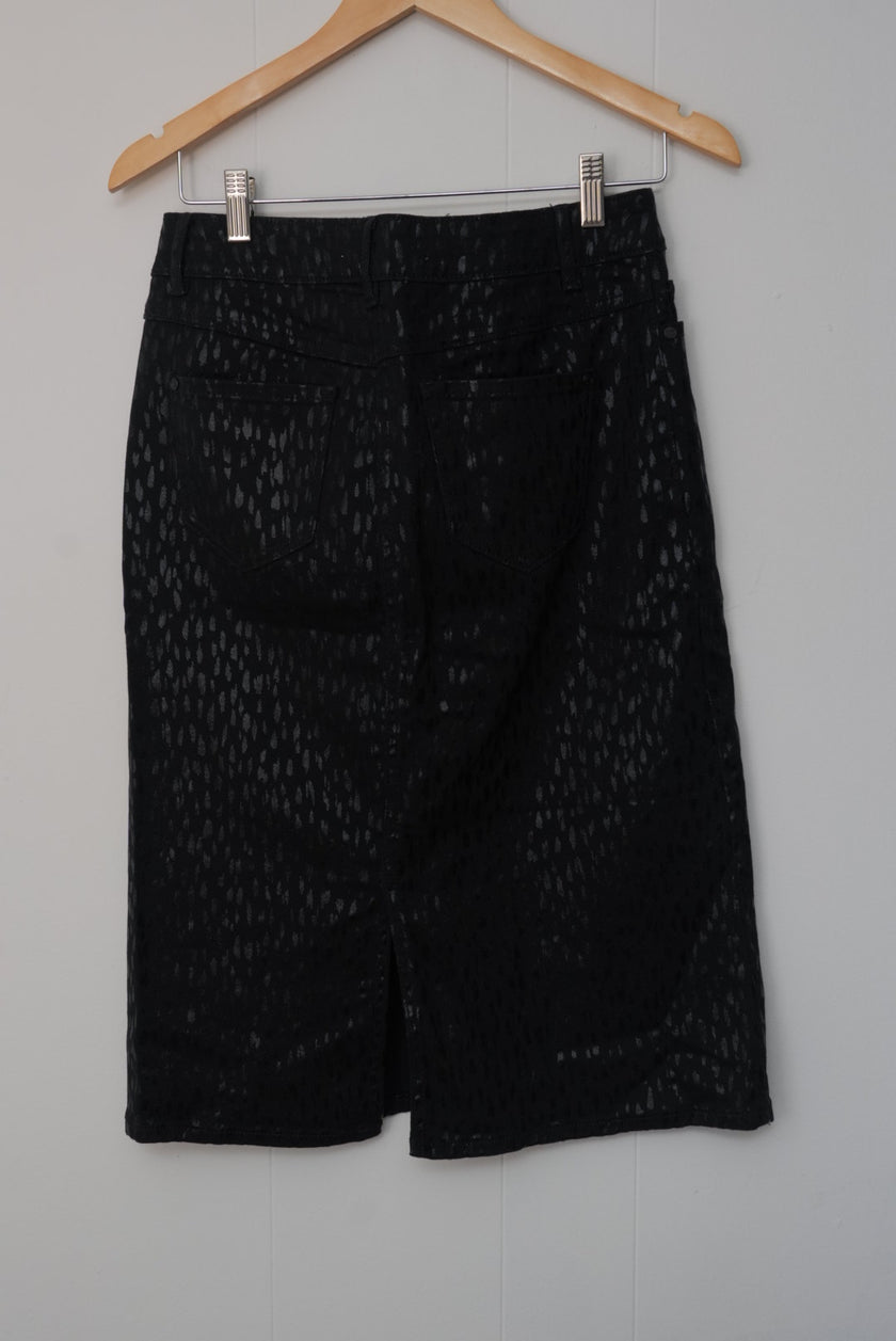 CATO Black Denim Pencil Skirt Size 2