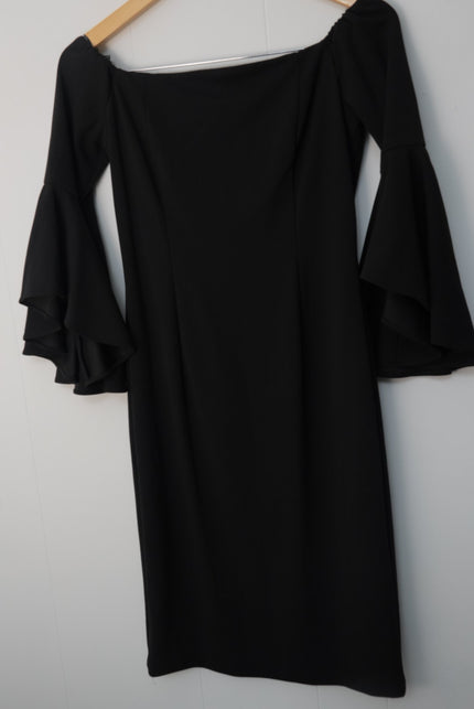Vince Cameo Black Midi Cocktail Dress Size 6