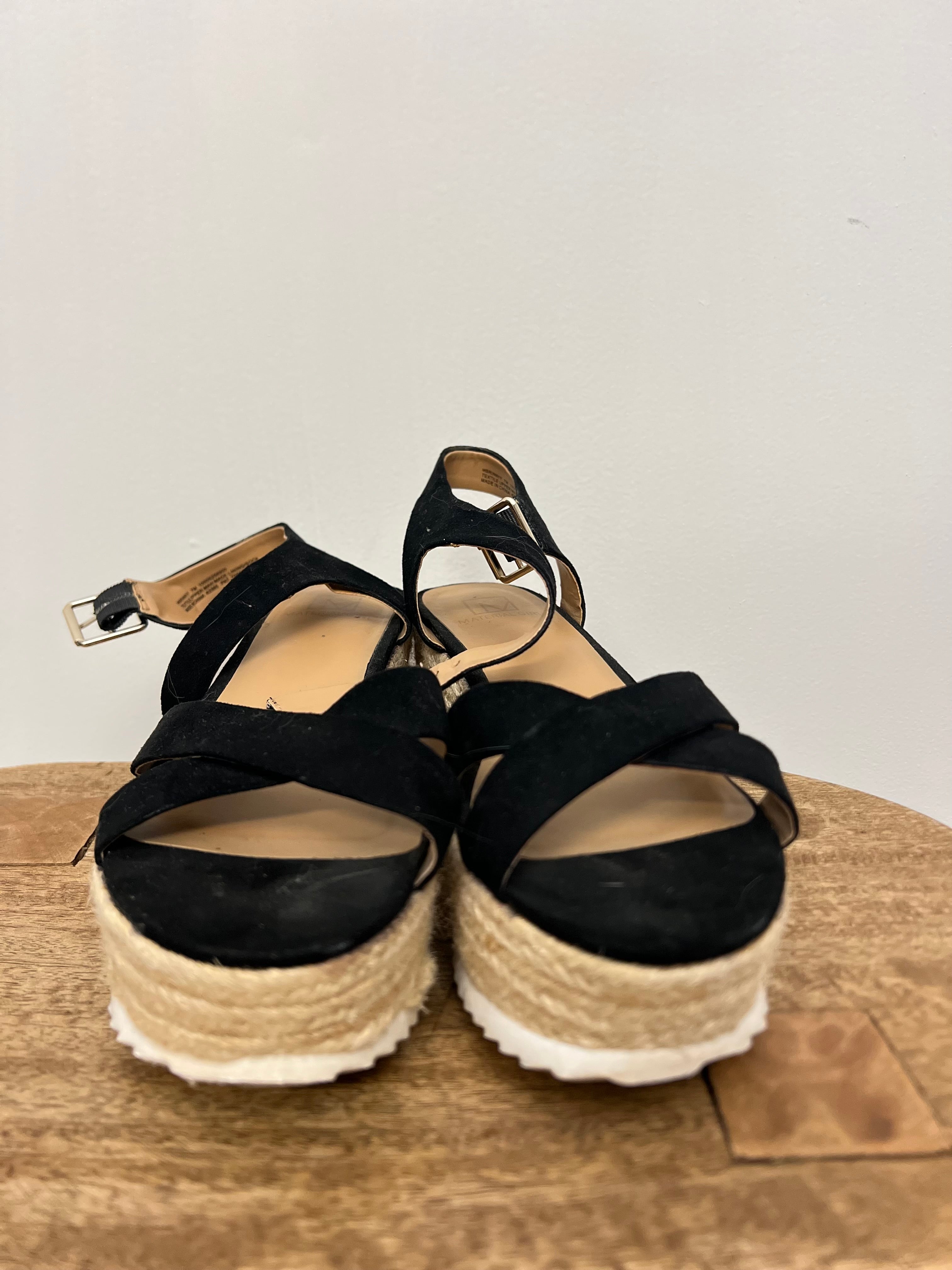 Material Girl Black Platform Sandals Size 7