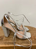 SHEIN Silver Rhinestone Tie Heels Size 6.5