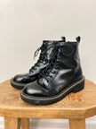 Women’s Black Lace-Up Combat Boots Size 8