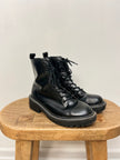 Women’s Black Lace-Up Combat Boots Size 8