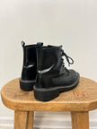 Women’s Black Lace-Up Combat Boots Size 8