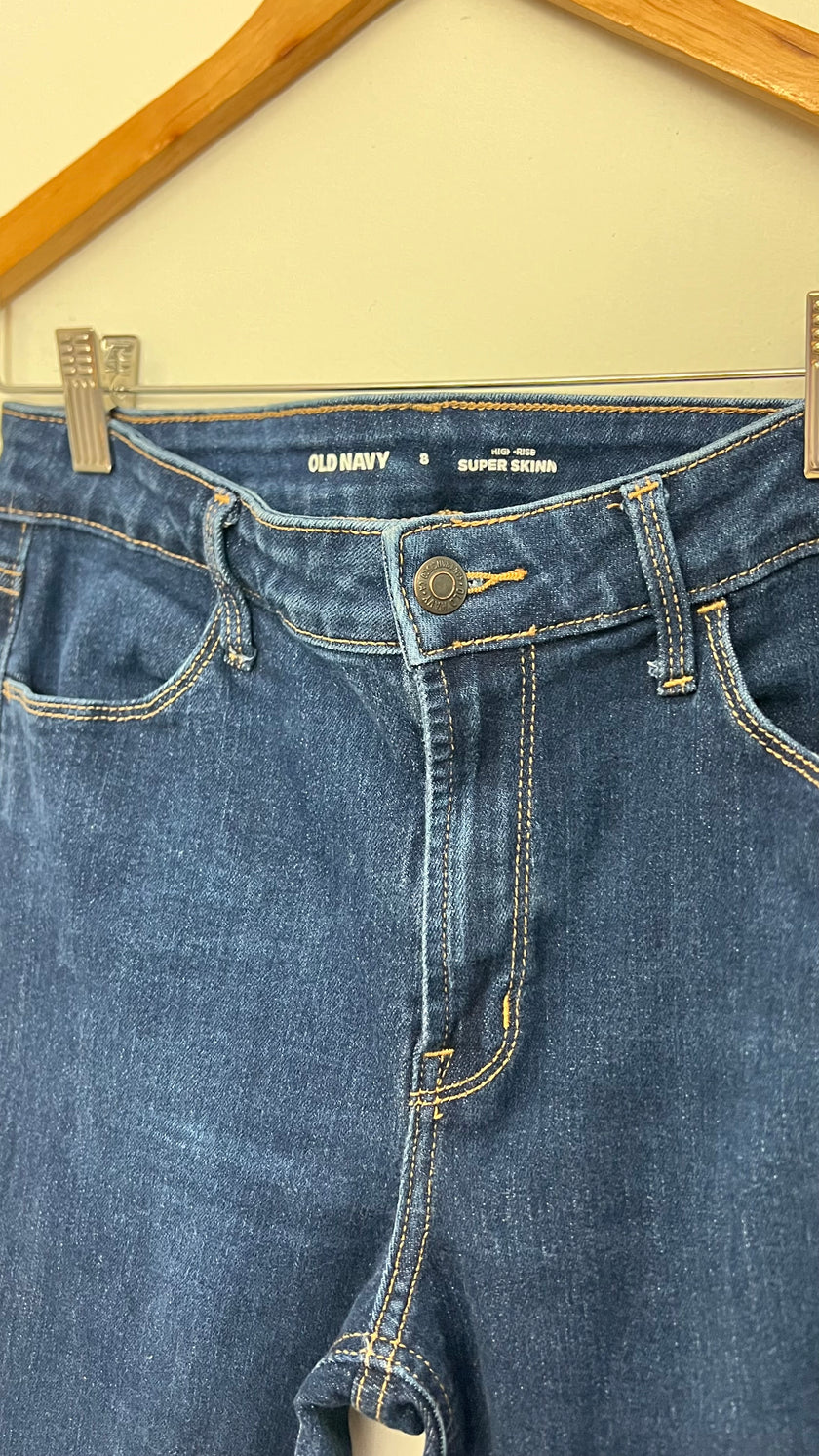 Old Navy Mid Wash High-Rise Supper Skinny Jeans Size 8