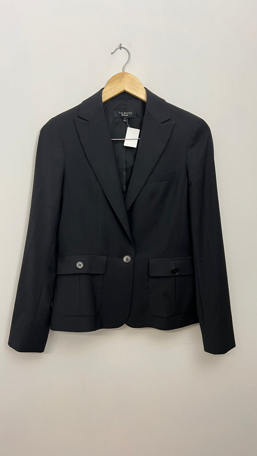 Talbots Black Blazer With Pockets Size 4