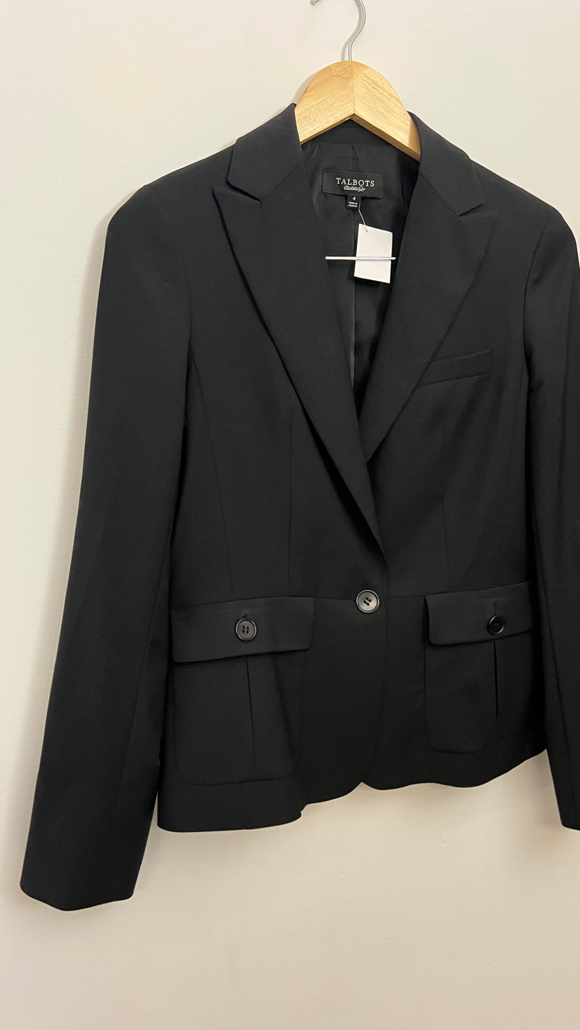 Talbots Black Blazer With Pockets Size 4