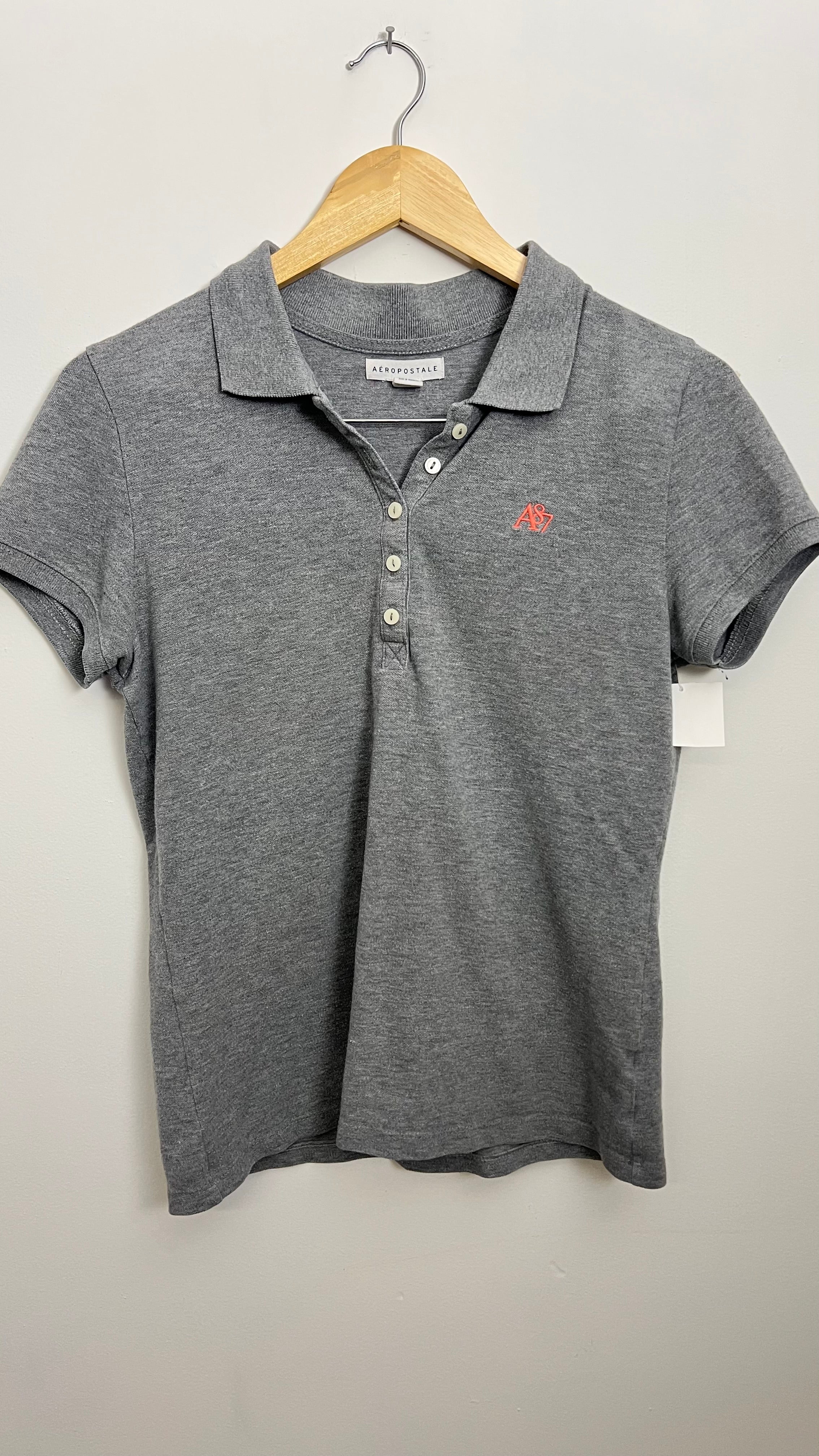 Aeropostale Grey Polo Size Large
