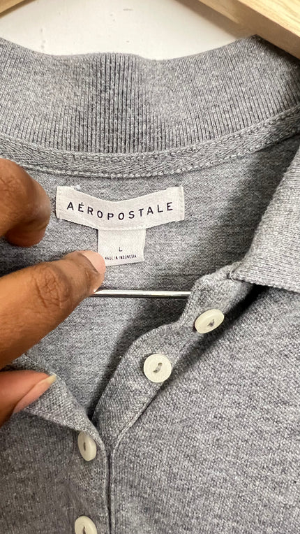 Aeropostale Grey Polo Size Large