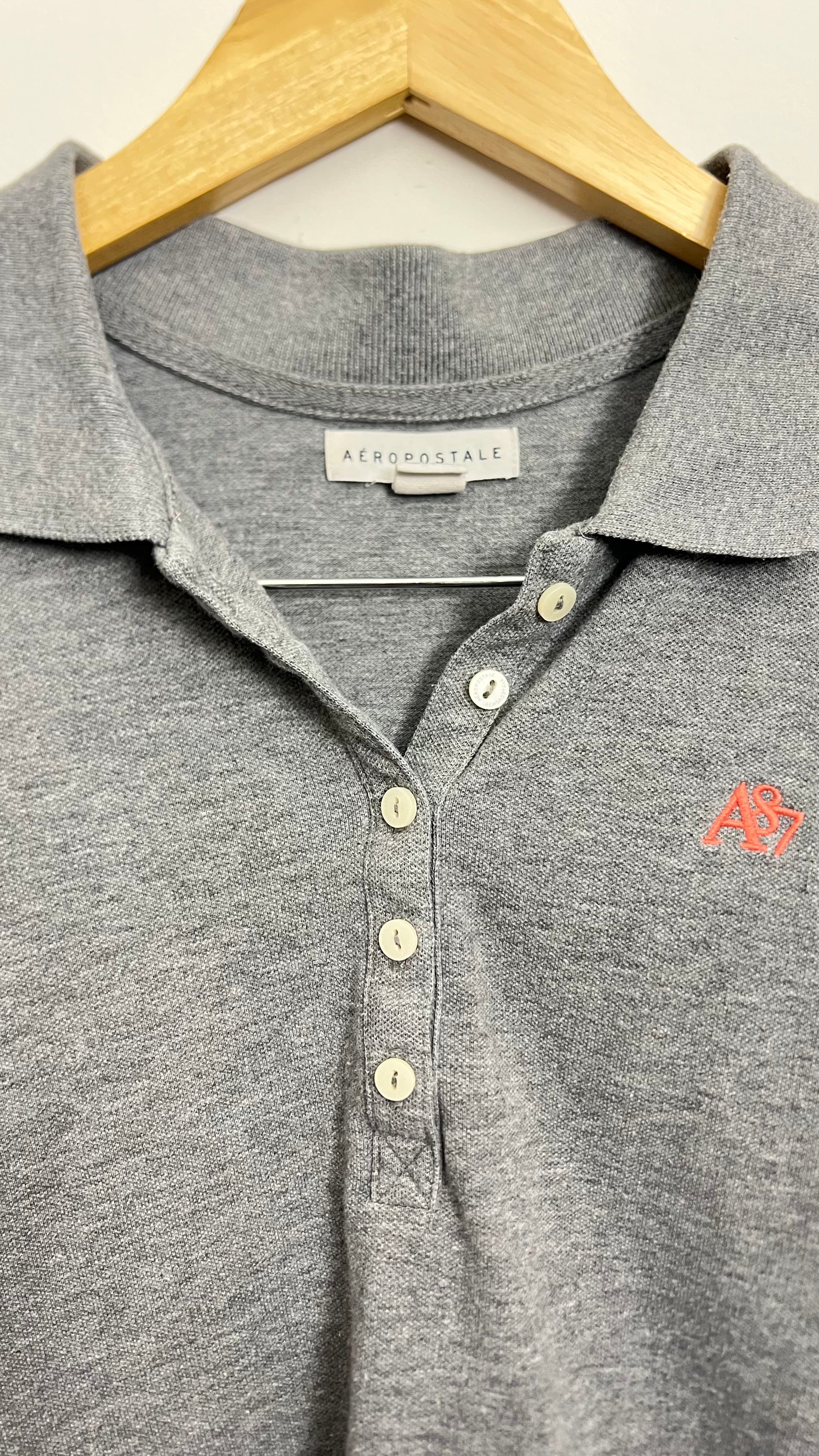 Aeropostale Grey Polo Size Large