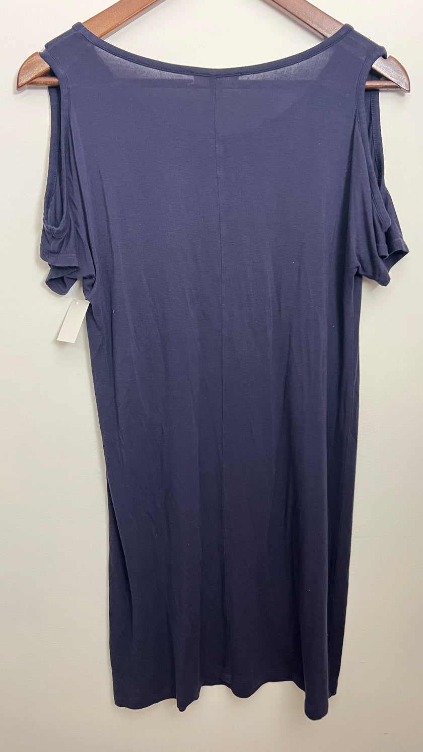 Zenana Navy Blue Cold Shoulder T-Shirt Dress Size Small