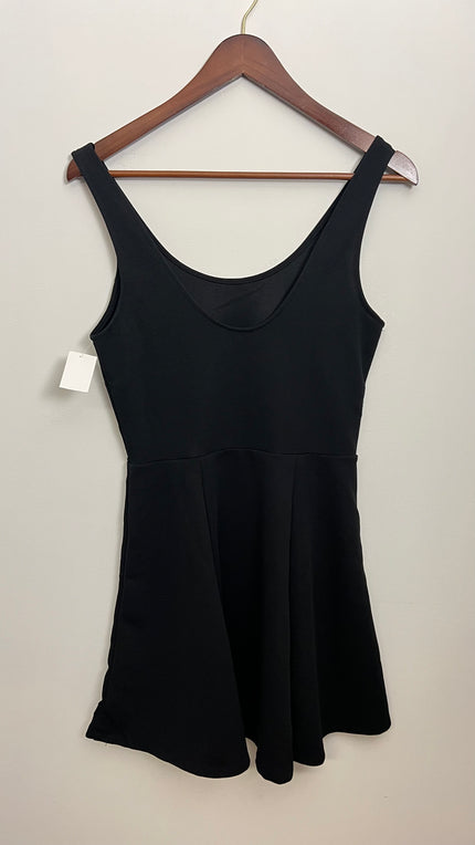 Divided H&M Black Ribbed Sleeveless Skater Dress Size 8