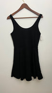 Divided H&M Black Ribbed Sleeveless Skater Dress Size 8