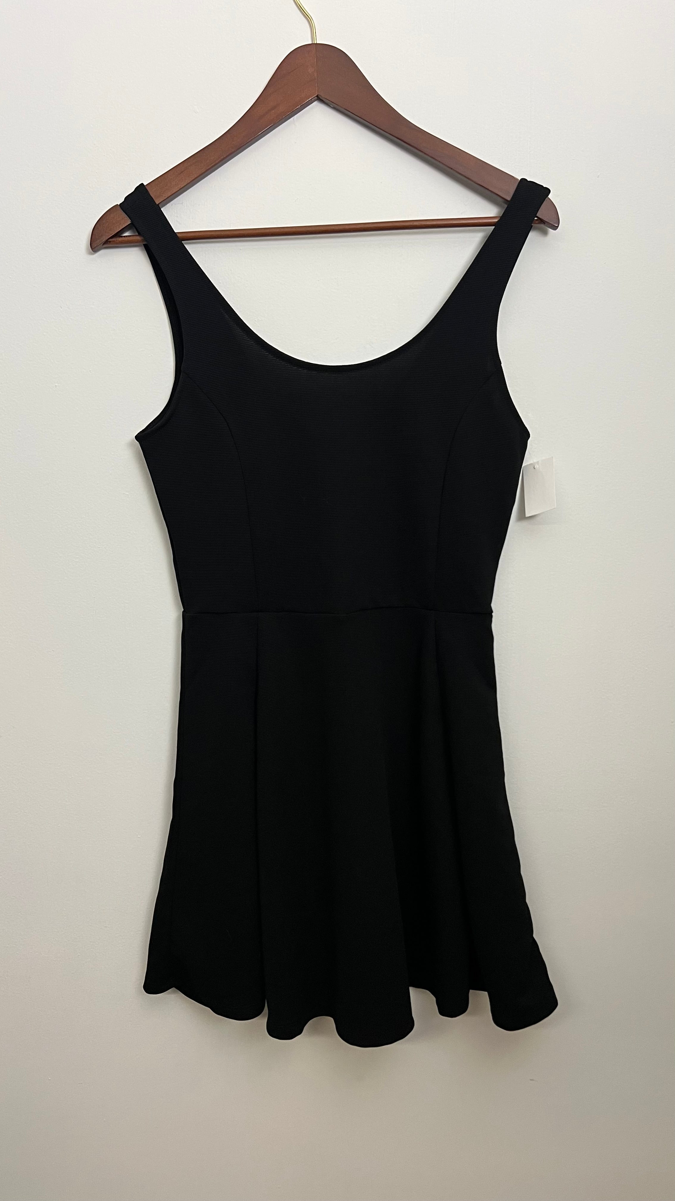 Divided H&M Black Ribbed Sleeveless Skater Dress Size 8
