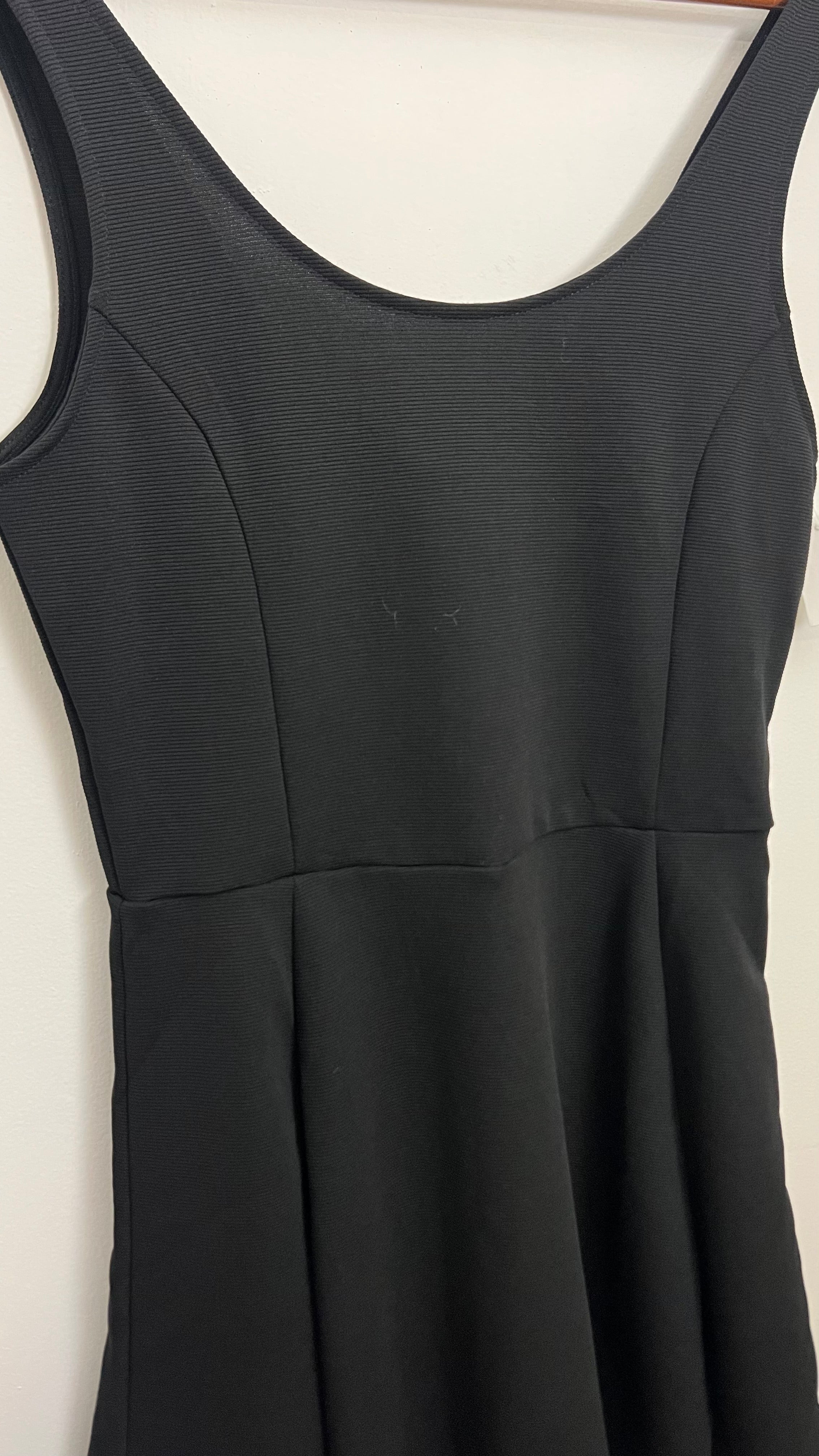 Divided H&M Black Ribbed Sleeveless Skater Dress Size 8