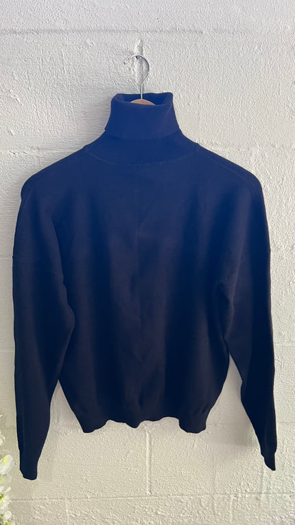 Fashion Nova Black Knit Turtleneck Size Small