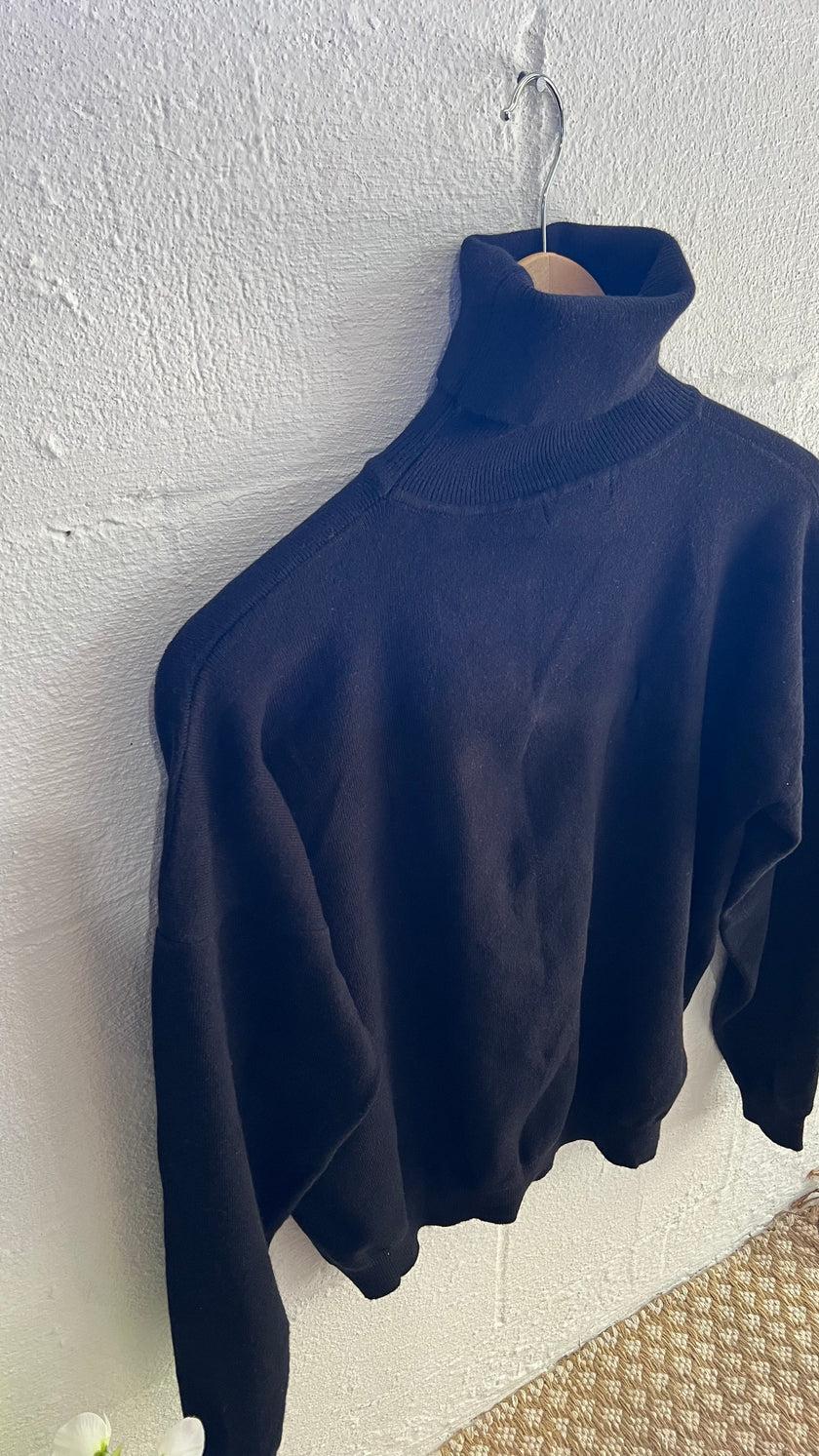 Fashion Nova Black Knit Turtleneck Size Small