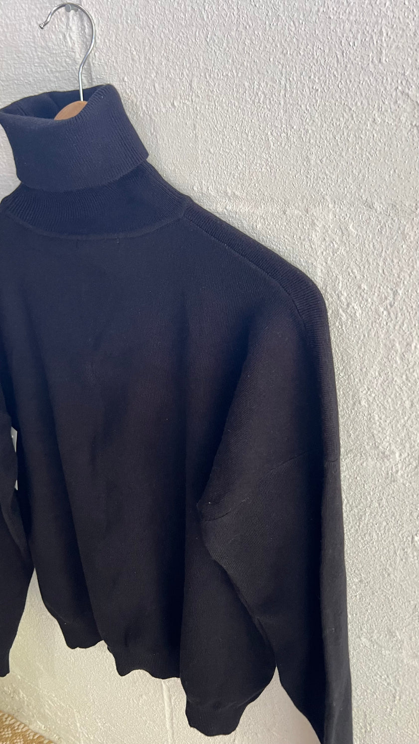 Fashion Nova Black Knit Turtleneck Size Small