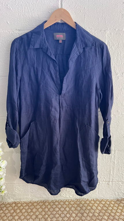 Cynthia Blue Beachwear Cover-Up Size Medium