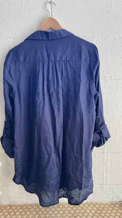 Cynthia Blue Beachwear Cover-Up Size Medium