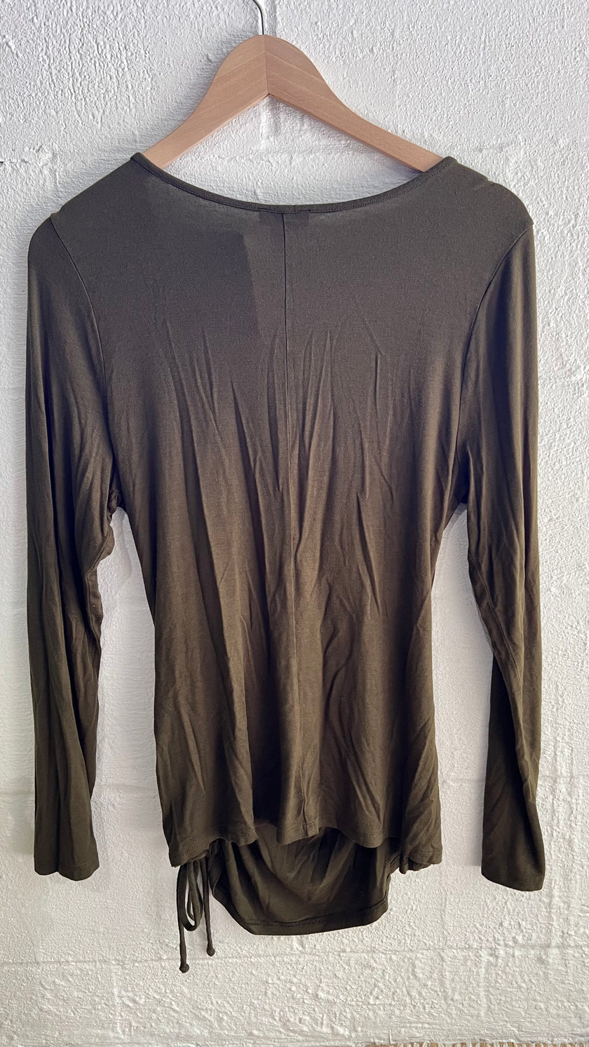 Venus Brown Long Sleeve Knit Top Size Large