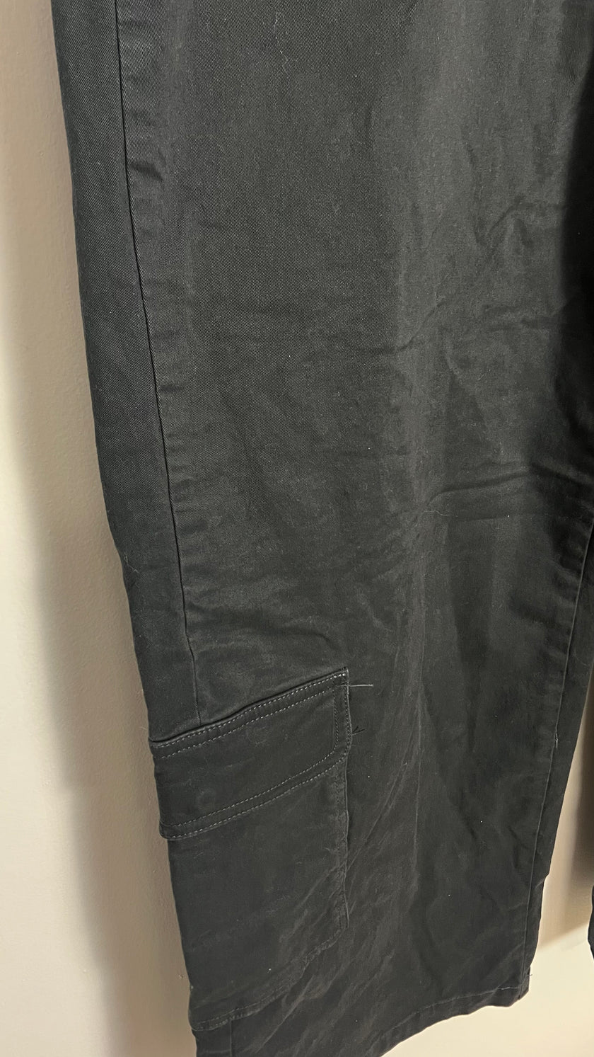 Black Wide-Leg Utility Cargo Pants Wild Fable Size XL